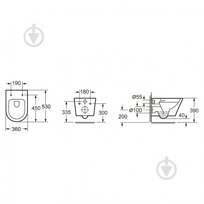 Унітаз підвісний Biore Rimless безободковий з сидінням Soft Close - фото 15