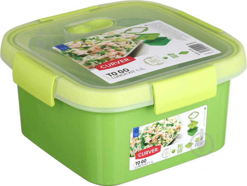 Контейнер із кришкою To Go Lunch Kit 1,1 л зелений Curver - фото 3