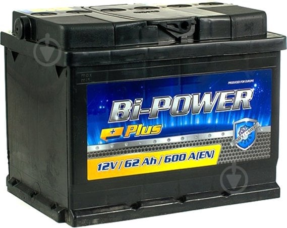 Акумулятор автомобільний BI-Power 62Ah 600A 12V «+» ліворуч (KLV062-01) - фото 1