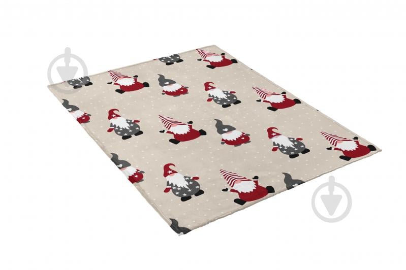 Плед флисовый Christmas Gnome 200x220 см бежевый с красным La Nuit - фото 2 Плед флисовый Christmas Gnome 200x220 см бежевый с красным La Nuit - фото 2