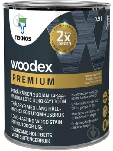 Захисний засіб TEKNOS Woodex PREMIUM прозорий мат 0,9 л - фото 1