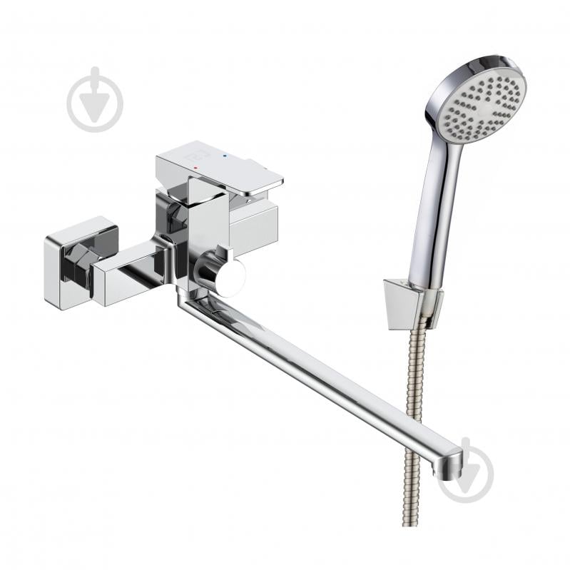 Змішувач для ванни RJ ROD L-вилив, з душовим гарнітуром, хром - фото 1 Змішувач для ванни RJ ROD L-вилив, з душовим гарнітуром, хром - фото 1