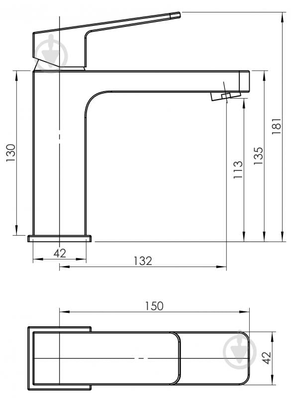 Змішувач для умивальника RJ ROD, хром, 35 мм - фото 2 Змішувач для умивальника RJ ROD, хром, 35 мм - фото 2