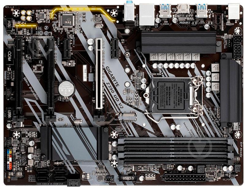 Материнская плата Gigabyte Z390 UD V2 (Socket 1151, Intel Z390, ATX) - фото 1