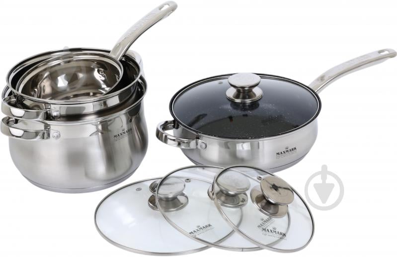 Набір каструль Maxmark 8 предметів MK-BL2608Y - фото 2 Набір каструль Maxmark 8 предметів MK-BL2608Y - фото 2