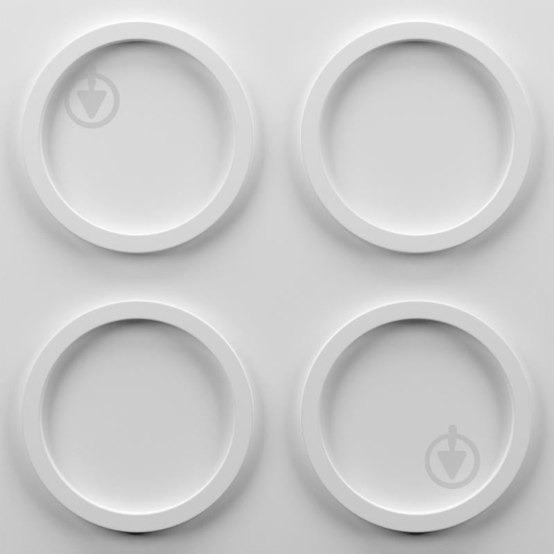 3D-панель гипсовая BeautyWalls RINGS армированная 1.44 кв.м 600x600x25 мм белый - фото 1