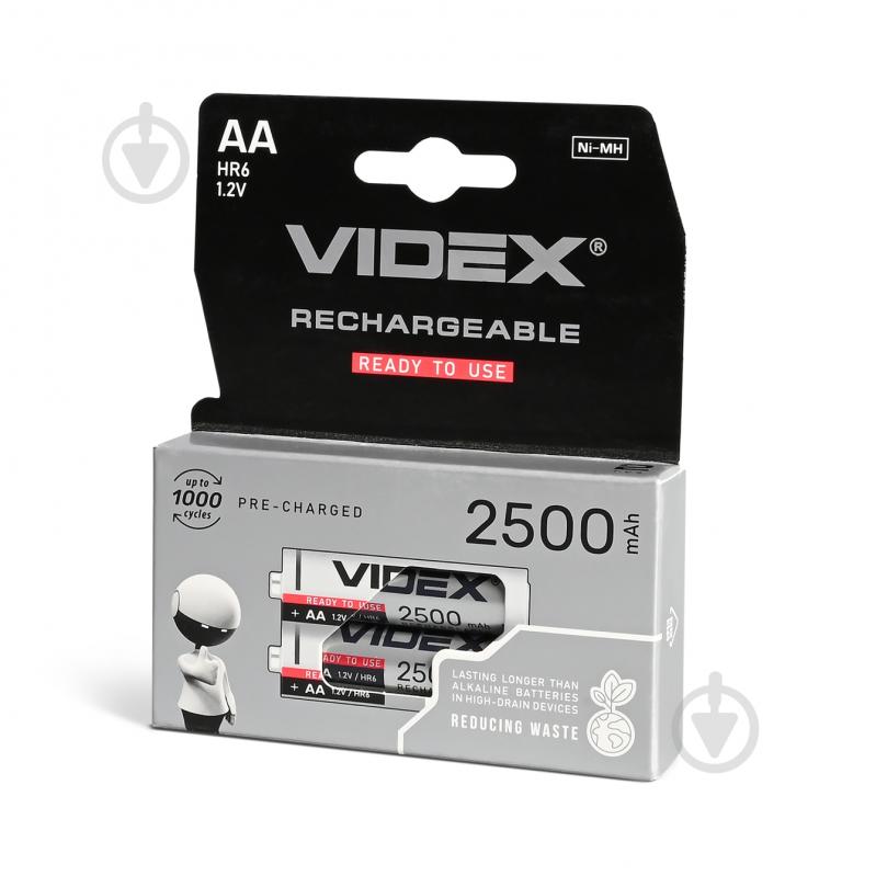 Аккумулятор Videx HR6/AA 2500mAh AA (пальчиковые) 2 шт. (23341) - фото 1