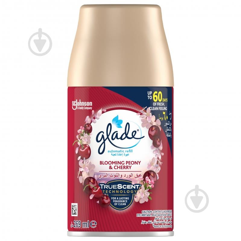 Сменный баллон для автоматического освежителя воздуха Glade Пион и сочные ягоды 269 мл - фото 1