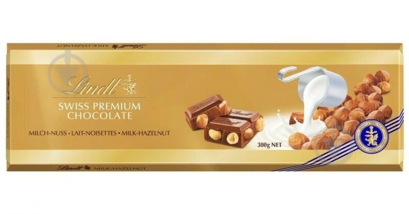 Шоколад LINDT Gold Tablets молочний з фундуком - фото 1