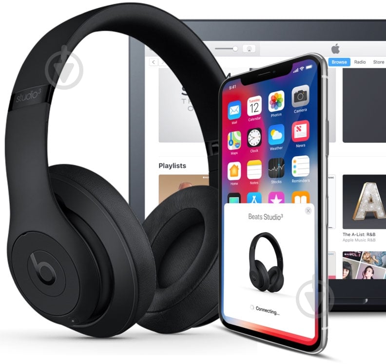 Навушники Beats Studio3 Wireless Over-Ear Headph MQ562ZM/A matte black - фото 9 Навушники Beats Studio3 Wireless Over-Ear Headph MQ562ZM/A matte black - фото 9