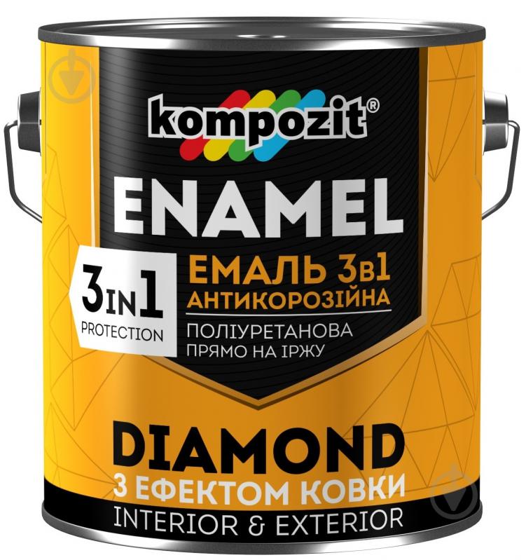 Эмаль Kompozit антикоррозионная 3 в 1 DIAMOND серебристый металлический 2,5 л - фото 1 Эмаль Kompozit антикоррозионная 3 в 1 DIAMOND серебристый металлический 2,5 л - фото 1