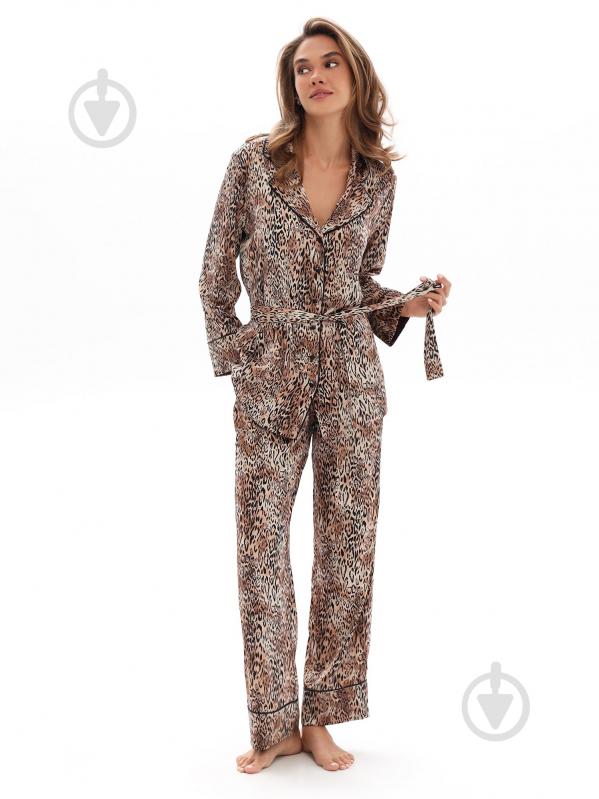 Пижама женская German Volf принт леопард р. S коричневый (25035) - фото 2 Пижама женская German Volf принт леопард р. S коричневый (25035) - фото 2