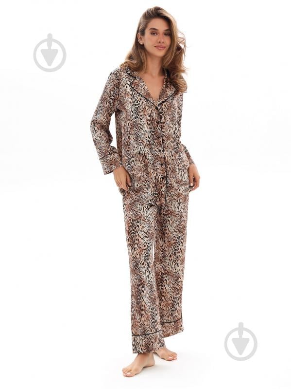 Пижама женская German Volf принт леопард р. S коричневый (25035) - фото 1 Пижама женская German Volf принт леопард р. S коричневый (25035) - фото 1