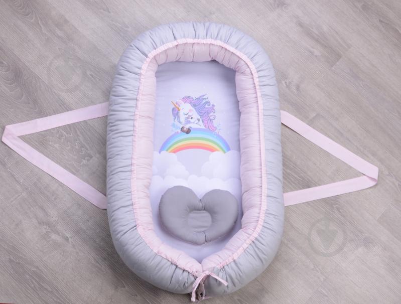 Кокон для новорожденных Baby Veres Unicorn love pink - фото 1