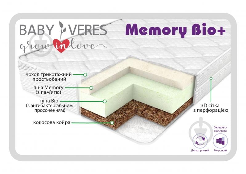 Матрас детский Memory Bio Baby Veres 60х120 см - фото 2