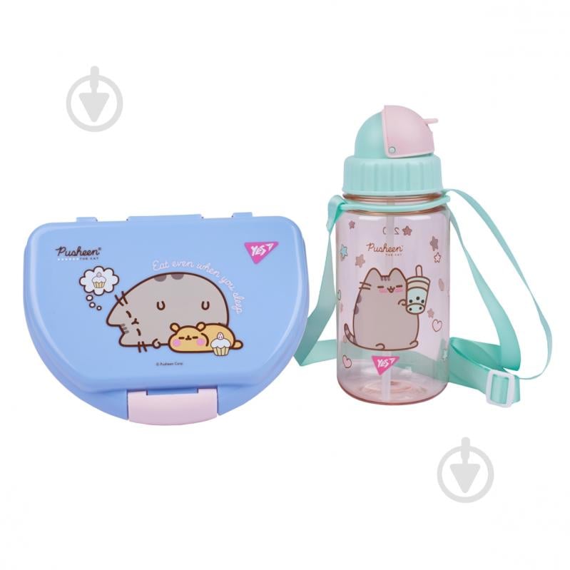 Набор YES Pusheen бутылка + ланч-бокс (450145) - фото 2 Набор YES Pusheen бутылка + ланч-бокс (450145) - фото 2