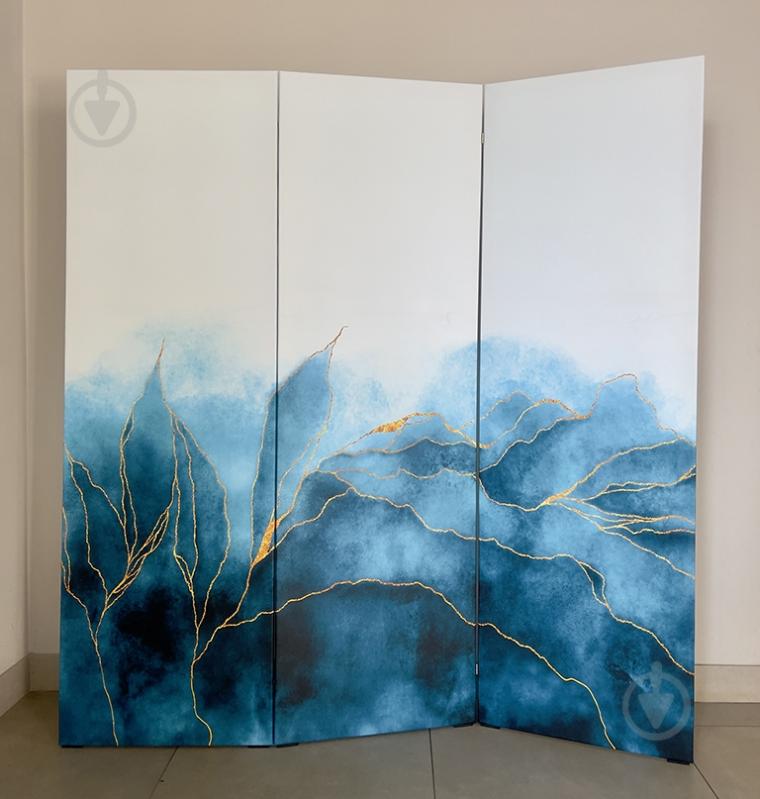 Ширма интерьерная Абстракция голубая,150х160 см - фото 2