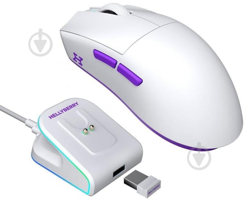 Игровая мышь Hator HM47 Wireless white/violet (67589) - фото 7 Игровая мышь Hator HM47 Wireless white/violet (67589) - фото 7
