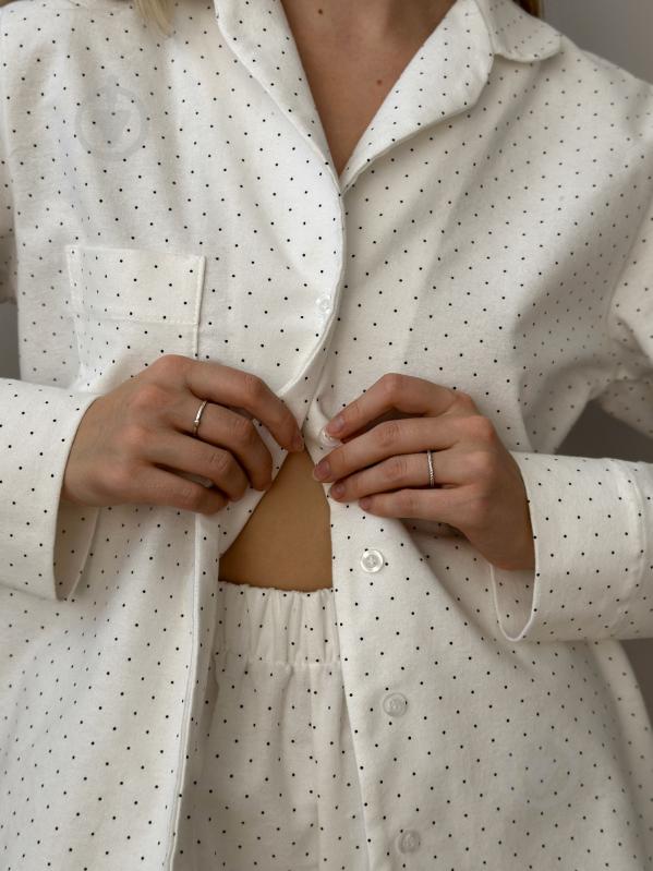 Пижама женская MISO в горошек р. L белый (13747) - фото 3 Пижама женская MISO в горошек р. L белый (13747) - фото 3