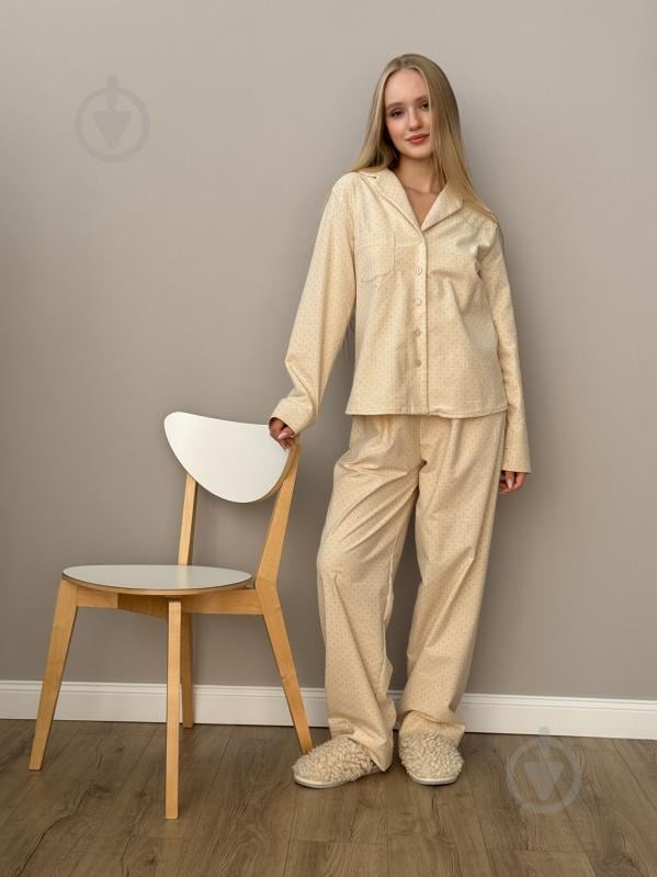 Пижама женская MISO в мелкий горошек р. L молочный (13744) - фото 1 Пижама женская MISO в мелкий горошек р. L молочный (13744) - фото 1