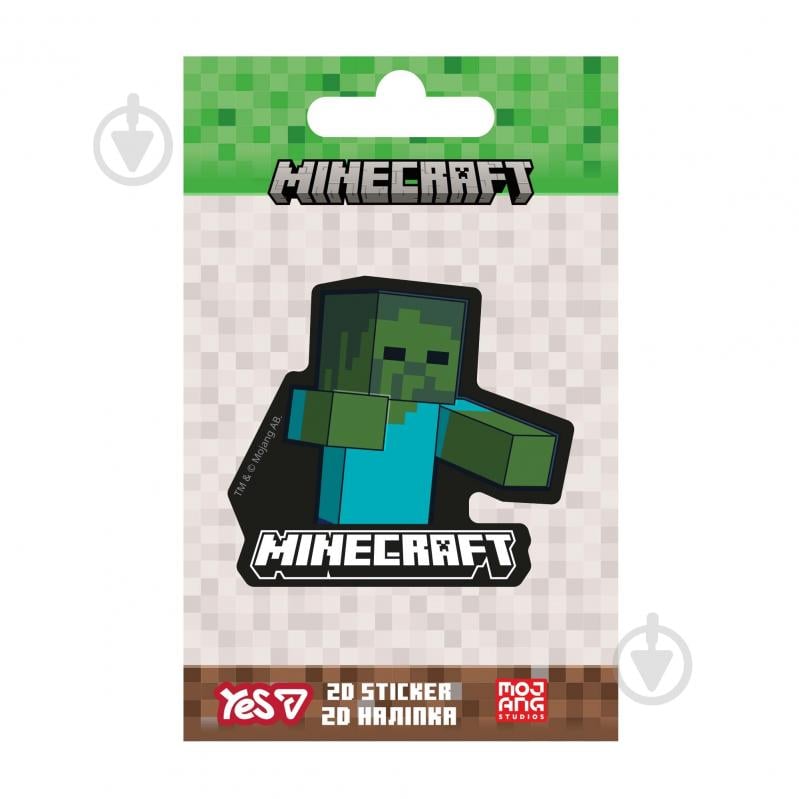 Наклейка YES 2D Minecraft Zombie 708597 - фото 1
