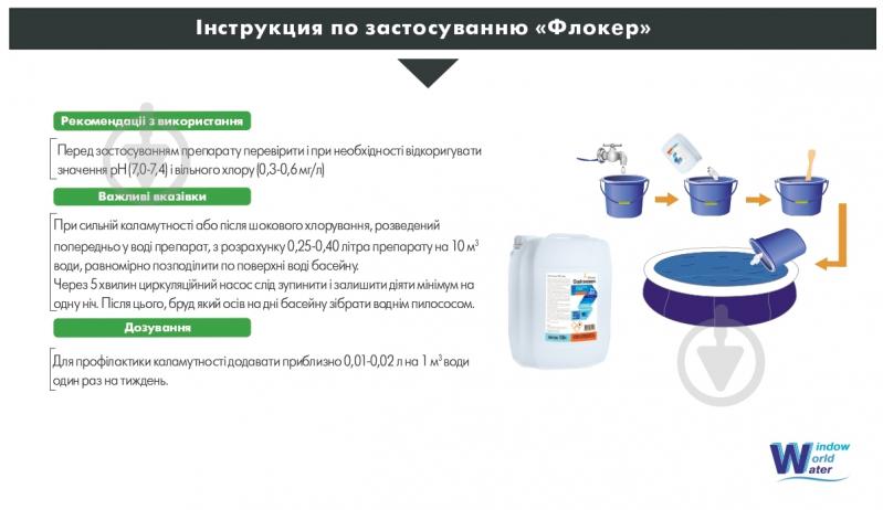 ᐉ Засіб для освітлення води в басейні Флокер 10 л Water World Window ...