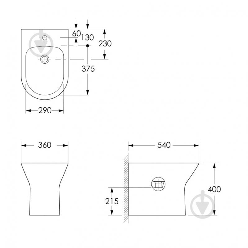 Биде подвесное Imprese Vyskov New i11334 - фото 2 Биде подвесное Imprese Vyskov New i11334 - фото 2