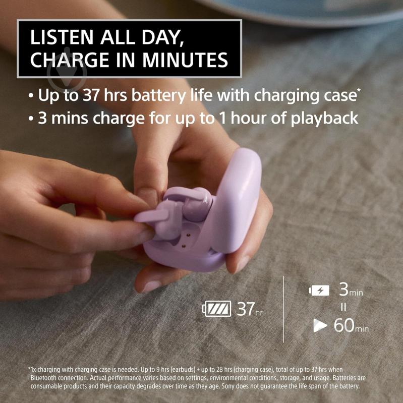 Наушники Sony LinkBuds Clip violet (WFLC900V.E) - фото 4