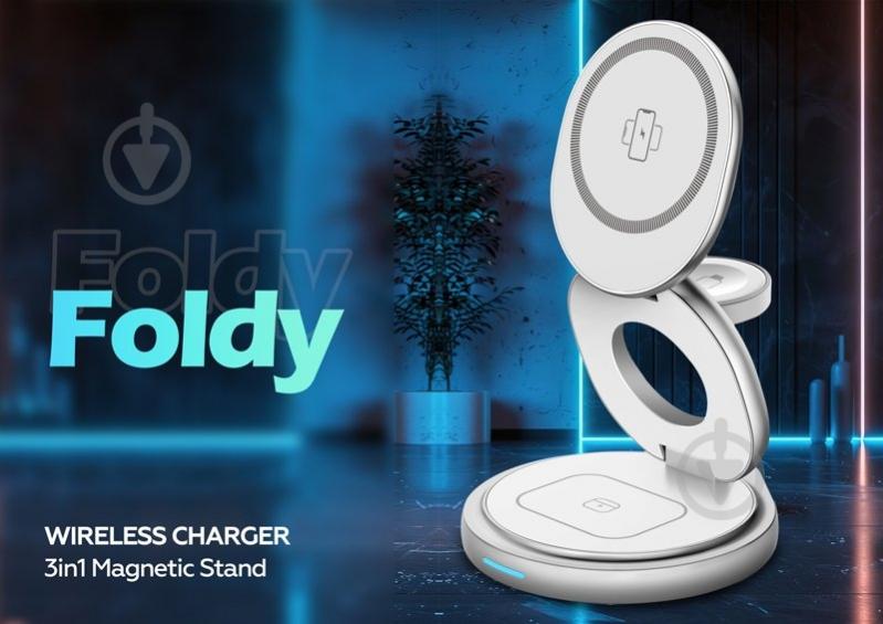 Беспроводное зарядное устройство Gelius Foldy Wireless Charger 3в1 15W GP-WC011 Белый - фото 9