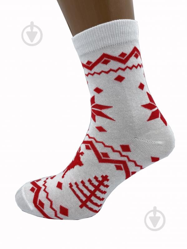 Шкарпетки Cool Socks Новорічні 1796 р.25-27 білий/червоний - фото 1