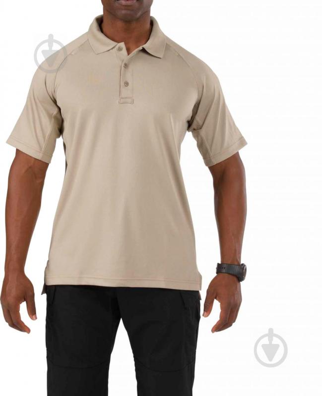 Поло 5.11 Tactical Performance Polo - Short Sleeve Synthetic Knit р.L. Silver Tan зеленый - фото 1