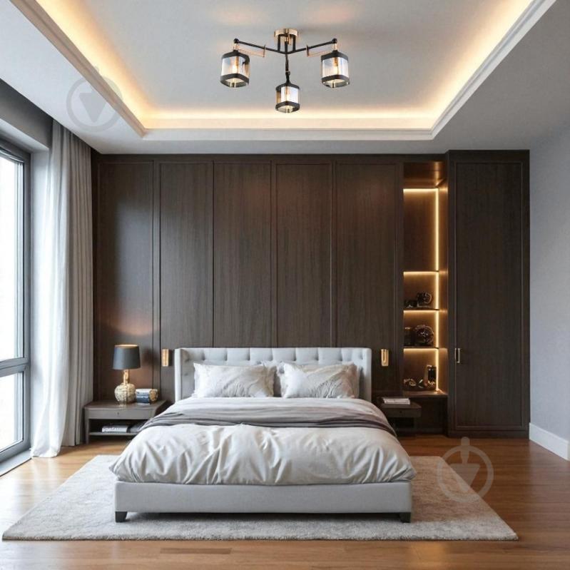 Люстра потолочная WunderLicht Cottage KK3525-43 3x60 Вт Е27 черный KK3525-43 - фото 3 Люстра потолочная WunderLicht Cottage KK3525-43 3x60 Вт Е27 черный KK3525-43 - фото 3