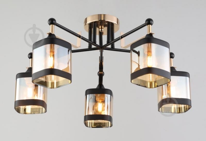 Люстра стельова WunderLicht Cottage KK3525-45 5x60 Вт Е27 чорний KK3525-45 - фото 1