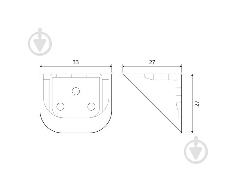 Крепление для полок DC уголок 33x27 мм металический двойной с накладкой кашемир упаковка 2 шт - фото 2