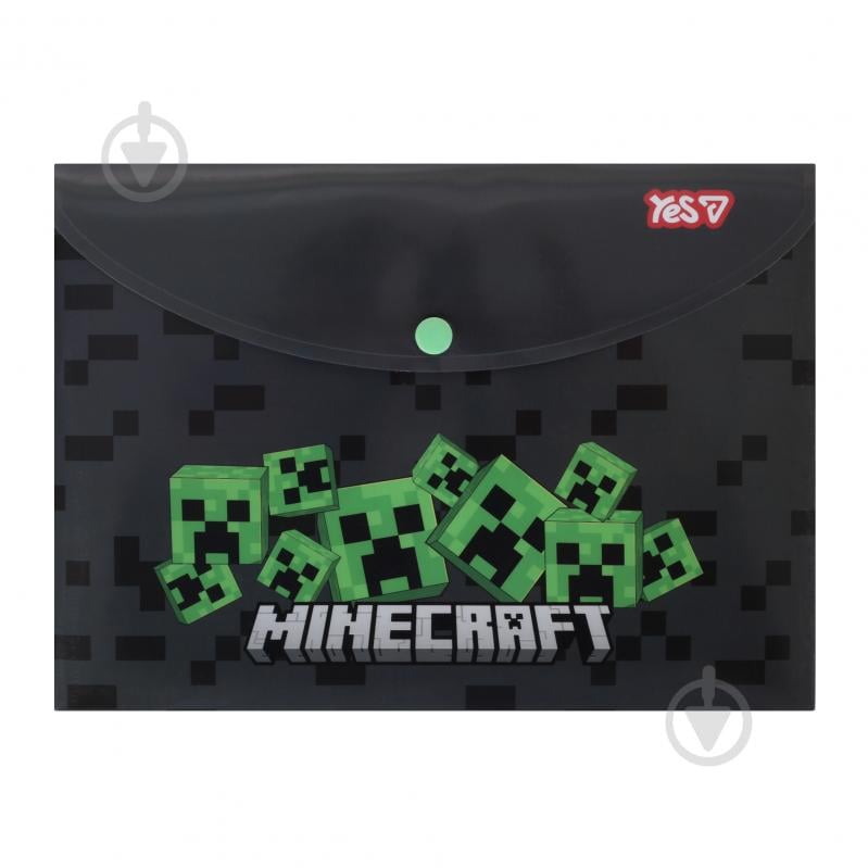 Папка-конверт на кнопці B5 Minecraft Creepers YES - фото 1