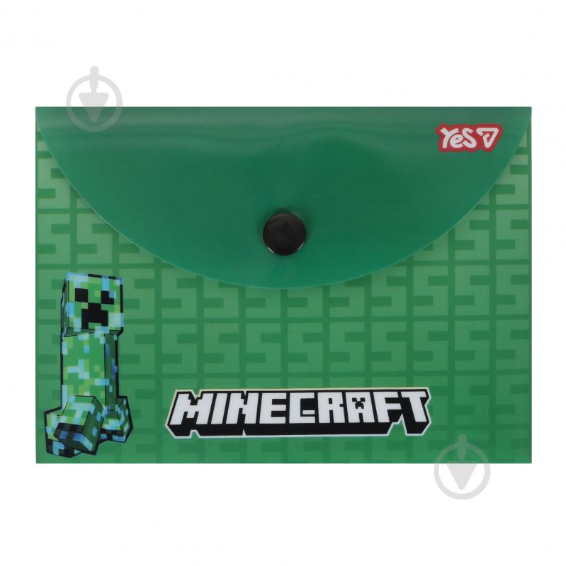 Папка-конверт на кнопке B7 Minecraft Creeper YES - фото 1