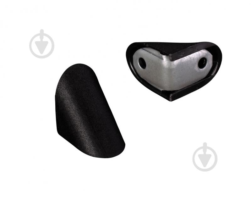 Крепление для полок DC уголок 19x27 мм металический одинарный с накладкой черный упаковка 2 шт - фото 1