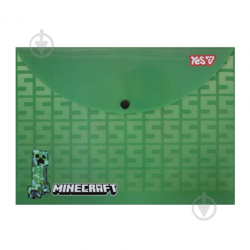 Папка-конверт на кнопке А4 Minecraft Creeper YES - фото 1 Папка-конверт на кнопке А4 Minecraft Creeper YES - фото 1