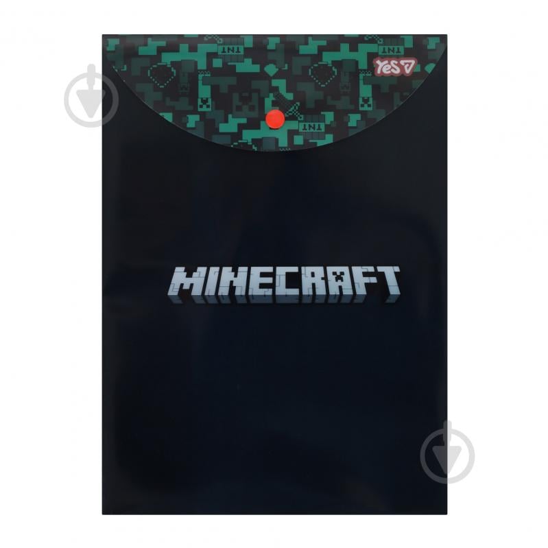 Папка-конверт на кнопке вертикальная А4 Minecraft YES - фото 1