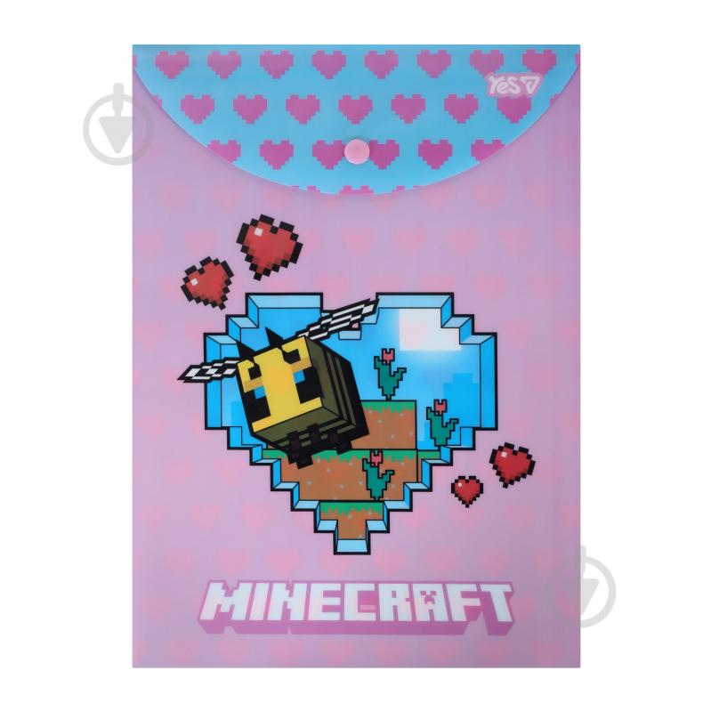 Папка-конверт на кнопке вертикальная А4 MinecraftSpring Bee YES - фото 1