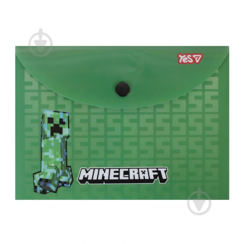 Папка-конверт на кнопке В6 Minecraft Creeper YES - фото 1