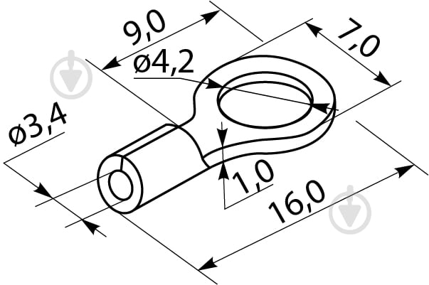 Наконечник кольцевой изолированный Аско-Укрем RV 3,5-4 черный A0060030009 - фото 3