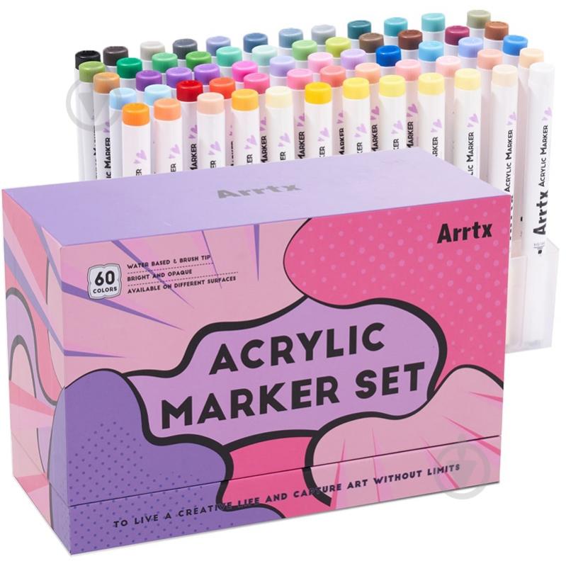 Набор маркеров акриловых Arrtx AACM-0560B, 60 цветов LC303939 - фото 1 Набор маркеров акриловых Arrtx AACM-0560B, 60 цветов LC303939 - фото 1