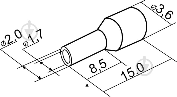 Наконечник втулковий Аско-Укрем НТ 1,5-08 чорний A0060010004 - фото 3