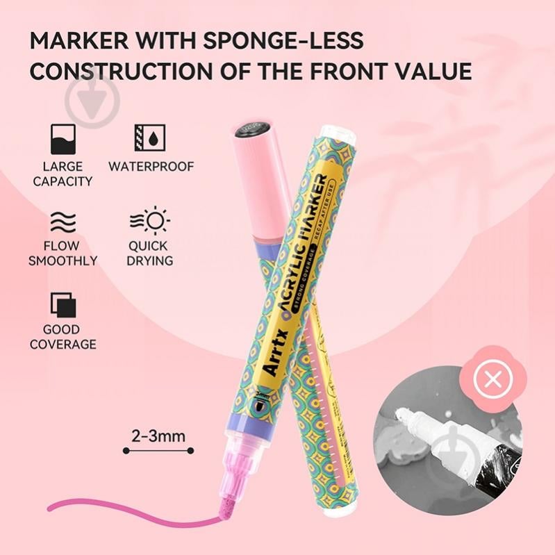 Набор маркеров акриловых Arrtx AACM-083M-48B, 48 цветов LC304110 - фото 2 Набор маркеров акриловых Arrtx AACM-083M-48B, 48 цветов LC304110 - фото 2