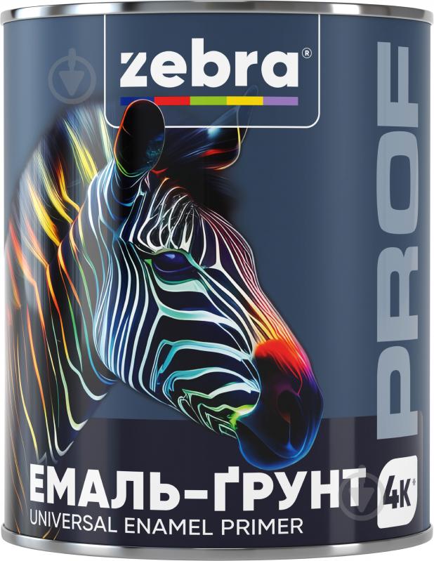 Эмаль-грунт ZEBRA PROF 020P серебристый глянец 0,8 кг - фото 1