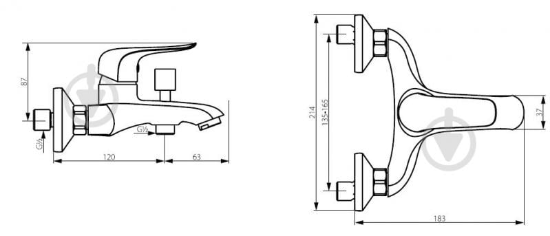 Смеситель для ванны/душа Damixa Palace Evo 2 - фото 3 Смеситель для ванны/душа Damixa Palace Evo 2 - фото 3
