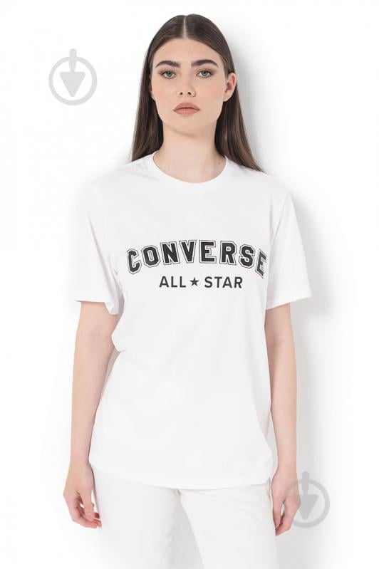 Футболка Converse STANDARD FIT ALL STAR CENTER FRONT TEE 10024566-113 р.M білий - фото 1