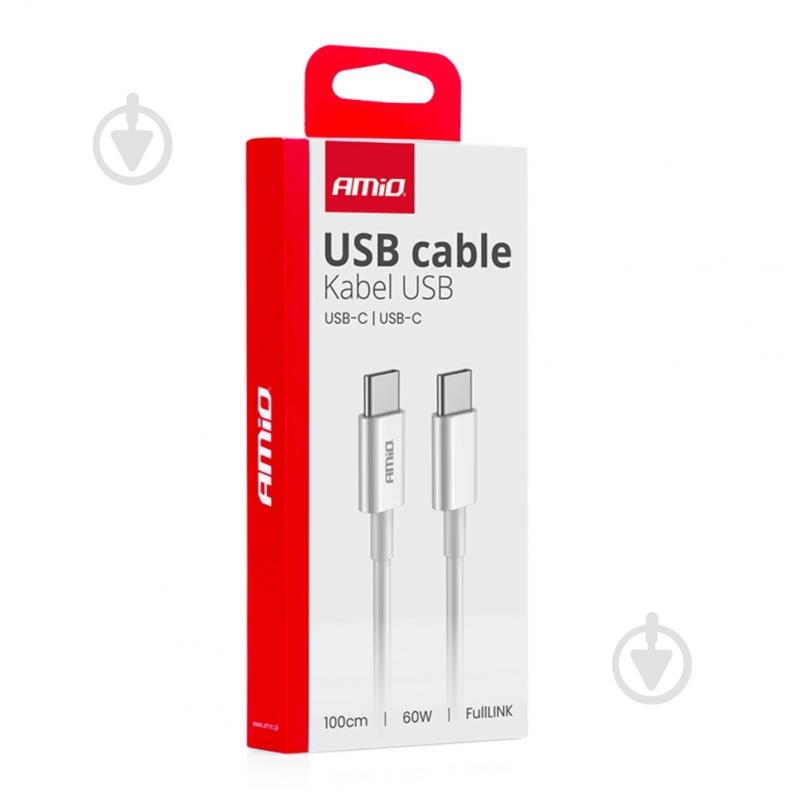 Кабель AMiO USB-C/USB-C 60W 100 см (03896) - фото 2