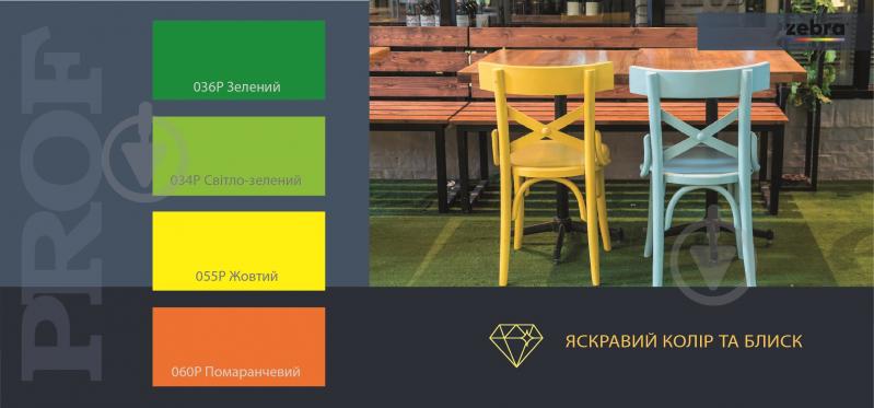 Емаль-ґрунт ZEBRA PROF 4в1 048P синій глянець 12 кг - фото 8